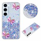 For Samsung Galaxy S23 5G Luminous Starry Sky Glitter Butterfly TPU Phone Case(Purple) - 1