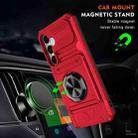 For Samsung Galaxy S23 FE 5G TPU Hybrid PC Shockproof Card Phone Case with Metal Ring Holder(Red) - 2
