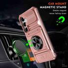 For Samsung Galaxy S23 FE 5G TPU Hybrid PC Shockproof Card Phone Case with Metal Ring Holder(Rose Gold) - 2