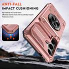 For Samsung Galaxy S23 FE 5G TPU Hybrid PC Shockproof Card Phone Case with Metal Ring Holder(Rose Gold) - 3