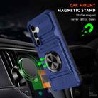 For Samsung Galaxy S23 FE 5G TPU Hybrid PC Shockproof Card Phone Case with Metal Ring Holder(Blue) - 2