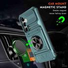 For Samsung Galaxy S23 FE 5G TPU Hybrid PC Shockproof Card Phone Case with Metal Ring Holder(Green) - 2