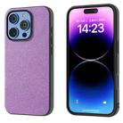 For iPhone 16 Pro Black Frame Glitter Shockproof Phone Case(Purple) - 1