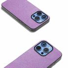 For iPhone 16 Pro Black Frame Glitter Shockproof Phone Case(Purple) - 3