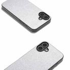 For iPhone 16 Plus Black Frame Glitter Shockproof Phone Case(Silver) - 3