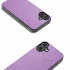 For iPhone 16 Plus Black Frame Glitter Shockproof Phone Case(Purple) - 3