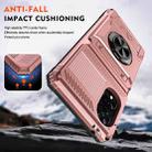 For TCL 50 SE 4G TPU Hybrid PC Shockproof Card Phone Case with Metal Ring Holder(Rose Gold) - 3