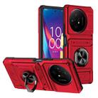 For TCL 50 XL 5G TPU Hybrid PC Shockproof Card Phone Case with Metal Ring Holder(Red) - 1