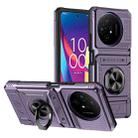 For TCL 50 XL 5G TPU Hybrid PC Shockproof Card Phone Case with Metal Ring Holder(Purple) - 1