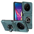 For TCL 50 XL 5G TPU Hybrid PC Shockproof Card Phone Case with Metal Ring Holder(Green) - 1