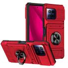 For T-Mobile REVVL 7 Pro TPU Hybrid PC Shockproof Card Phone Case with Metal Ring Holder(Red) - 1