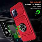 For T-Mobile REVVL 7 Pro TPU Hybrid PC Shockproof Card Phone Case with Metal Ring Holder(Red) - 2