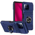 For T-Mobile REVVL 7 Pro TPU Hybrid PC Shockproof Card Phone Case with Metal Ring Holder(Blue) - 1