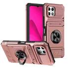 For T-Mobile REVVL 7 TPU Hybrid PC Shockproof Card Phone Case with Metal Ring Holder(Rose Gold) - 1