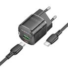 hoco BN17 PD20W USB, Type-C Charger with 1m Type-C to Type-C Cable Set, Plug Type:EU Plug(Black) - 2