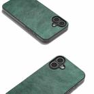 For iPhone 16 Plus Dual Color Lichi Texture PU Phone Case(Green) - 3