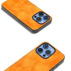 For iPhone 16 Pro Dual Color Lichi Texture PU Phone Case(Orange) - 3