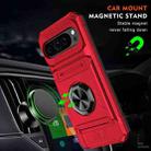 For Google Pixel 9 Pro XL TPU Hybrid PC Shockproof Card Phone Case with Metal Ring Holder(Red) - 2