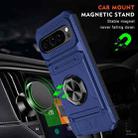 For Google Pixel 9 Pro XL TPU Hybrid PC Shockproof Card Phone Case with Metal Ring Holder(Blue) - 2