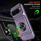 For Google Pixel 9 / 9 Pro TPU Hybrid PC Shockproof Card Phone Case with Metal Ring Holder(Purple) - 2