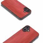 For iPhone 16 Black Frame Two-color Calf Texture PU Phone Case(Red) - 3