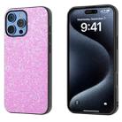 For iPhone 16 Pro Max Black Frame Colorful Glitter Phone Case(Dark Pink) - 1