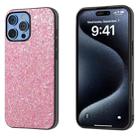 For iPhone 16 Pro Max Black Frame Colorful Glitter Phone Case(Purple Pink) - 1