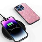 For iPhone 16 Pro Max Black Frame Colorful Glitter Phone Case(Purple Pink) - 2