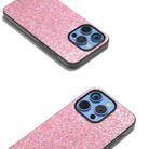 For iPhone 16 Pro Max Black Frame Colorful Glitter Phone Case(Purple Pink) - 3