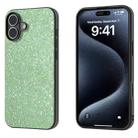 For iPhone 16 Plus Black Frame Colorful Glitter Phone Case(Dark Green) - 1