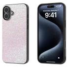 For iPhone 16 Plus Black Frame Colorful Glitter Phone Case(Glitter Pink) - 1