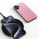 For iPhone 16 Plus Black Frame Colorful Glitter Phone Case(Purple Pink) - 2