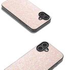 For iPhone 16 Black Frame Colorful Glitter Phone Case(Pink) - 3