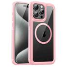 For iPhone 15 Pro Max Forerunner Shockproof Acrylic Hybrid TPU Magsafe Phone Case(Pink) - 1