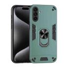 For Samsung Galaxy A36 Shockproof Metal Ring Holder Phone Case(Green) - 1