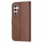 For Samsung Galaxy S24 FE 5G Embossed Happy Cat Pattern Flip Leather Phone Case(Brown) - 3