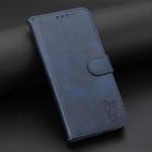 For Samsung Galaxy S25 5G Embossed Happy Cat Pattern Flip Leather Phone Case(Blue) - 2