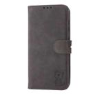For Samsung Galaxy S25 5G Embossed Happy Cat Pattern Flip Leather Phone Case(Grey) - 3