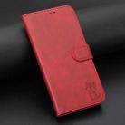 For Samsung Galaxy S25+ 5G Embossed Happy Cat Pattern Flip Leather Phone Case(Red) - 2