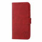 For Samsung Galaxy S25+ 5G Embossed Happy Cat Pattern Flip Leather Phone Case(Red) - 3