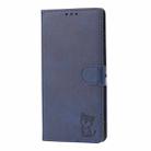 For Samsung Galaxy S25 Ultra 5G Embossed Happy Cat Pattern Flip Leather Phone Case(Blue) - 3