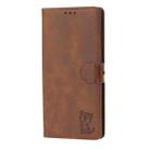 For Samsung Galaxy S25 Ultra 5G Embossed Happy Cat Pattern Flip Leather Phone Case(Brown) - 3
