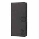 For Samsung Galaxy S25 Ultra 5G Embossed Happy Cat Pattern Flip Leather Phone Case(Black) - 3