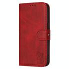 For Samsung Galaxy S25 Edge 5G Embossed Happy Cat Pattern Flip Leather Phone Case(Red) - 2