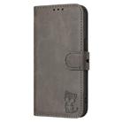 For Samsung Galaxy S25 Edge 5G Embossed Happy Cat Pattern Flip Leather Phone Case(Grey) - 2