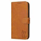 For Samsung Galaxy A36 5G Embossed Happy Cat Pattern Flip Leather Phone Case(Yellow) - 3