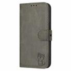 For Samsung Galaxy A36 5G Embossed Happy Cat Pattern Flip Leather Phone Case(Grey) - 3