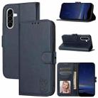 For Samsung Galaxy A26 5G Embossed Happy Cat Pattern Flip Leather Phone Case(Blue) - 1