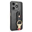 For itel A70 Wristband Leather Back Phone Case(Black) - 3