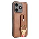 For itel A70 Wristband Leather Back Phone Case(Brown) - 3